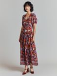 Ghost Christy Floral Maxi Dress, Burgundy/Multi