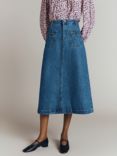 Ghost Joleen Denim Midi Skirt, Mid Blue