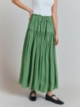 Ghost Ruth Tiered Maxi Skirt, Green