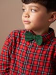 Angel & Rocket Kids' Plaid Check Shirt & Bow Tie Set, Red/Multi