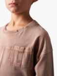 Angel & Rocket Kids' Long Sleeve Washed T-Shirt, Taupe