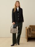 Whistles Classic Textured Wool Blend Jacket, Black