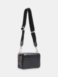 Whistles Bibi Leather Croc Effect Crossbody Bag, Black