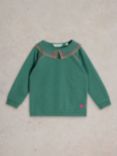 White Stuff Kids' Dawna Crew Neck Jumper, Dk Green