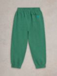 White Stuff Kids' Nelly Organic Cotton Jersey Joggers, Mid Green