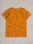 White Stuff Kids' Bike Print T-Shirt, Orange/Multi