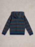 White Stuff Kids' Charlie Organic Cotton Striped Hoodie, Navy/Multi