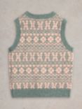 White Stuff Kids' Knitted Waistcoat, Dusty Pink