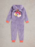 White Stuff Kids' Unicorn Onesie, Purple/Multi