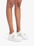 Carvela Jive Embellished Lace-Up Platform Trainers, White/Multi