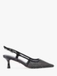 KG Kurt Geiger Alessia Embellished Mesh Pointed Slingbacks, Black