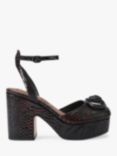 Kurt Geiger London Chelsea Eagle Embellished Heeled Platform Sandals, Dark Brown