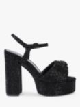 Kurt Geiger London Kensington Eagle Embellished Heeled Platform Sandals, Black