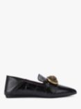 Kurt Geiger London Chelsea Leather Eagle Pointed Slip On Loafers, Black