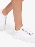 Kurt Geiger London Kensington Leather Embellished Eyelet Trainers, White