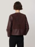 Jigsaw Nakoa Leather Jacket, Burgundy