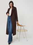 Jigsaw Wool Maxi City Coat, Chocolate