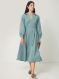 Jigsaw Corduroy V-Neck Dress, Aqua