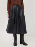 Jigsaw Pleated Leather Skirt