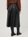 Jigsaw Pleated Leather Skirt