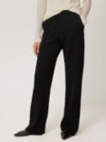 Jigsaw Crepe Ponte Tailored Trousers, Black