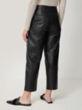 Jigsaw Leather Barrel Leg Trousers