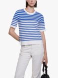 SISLEY Stripe Short Sleeve Jumper, Blue/White