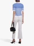 SISLEY Stripe Short Sleeve Jumper, Blue/White