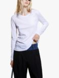 SISLEY Crew Neck Long Sleeve Top, White