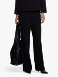 SISLEY Pleat Front Palazzo Trousers, Black