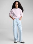 Mango Kids' Sophie Ribbed Crop Jumper, Pastel Pink