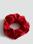 Mango Nantes Embroidered Scrunchie, Red