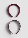 Mango Carolyn Satin Headbands, Set of 2, Burgundy