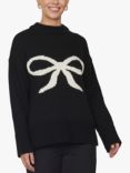 Sisters Point Miba Bow Jumper, Black/Cream