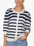 Sisters Point Halia Stripe Cardigan, Cream/Midnight