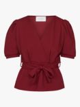 Sisters Point Nasa Short Sleeve Wrap Top, Bordeaux