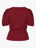 Sisters Point Nasa Short Sleeve Wrap Top, Bordeaux