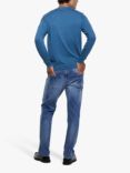 SISLEY Cotton Blend Crew Neck Jumper, Blue