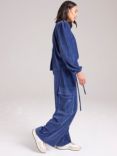 Cape Cove Marley Corduroy Wide Leg Trousers, Navy