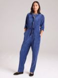 Cape Cove Neptune Velour Corduroy Jumpsuit, Blue