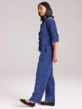 Cape Cove Neptune Velour Corduroy Jumpsuit, Blue