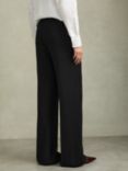 Reiss Tansey Wide Leg Trousers, Black