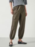 HUSH Ava Lightweight Cargo Trousers, Dark Olive