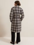 Phase Eight Petite Cassie Check Wool Blend Coat, Black/Ivory