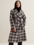 Phase Eight Cassie Wool Blend Dogtooth Coat, Black/Ivory