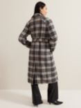 Phase Eight Cassie Wool Blend Dogtooth Coat, Black/Ivory