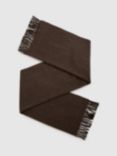 Reiss Picton Wool Cashmere Blend Scarf, Chocolate