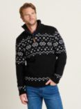 Brakeburn Fairisle Zip Through Jumper, Navy