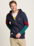 Brakeburn Colour Block Zip-Through Hoodie, Navy