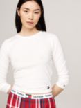 Tommy Hilfiger Heritage Ribbed Pyjama Top, Ecru